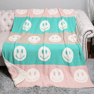 Multicolor Happy Face Reversible CozyComfort Blanket - 2 Options!
