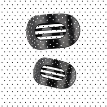 Teleties Black Polka Dot Party Flat Round Hair Clip - Large