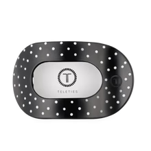 Teleties Black Polka Dot Party Flat Round Hair Clip - Large