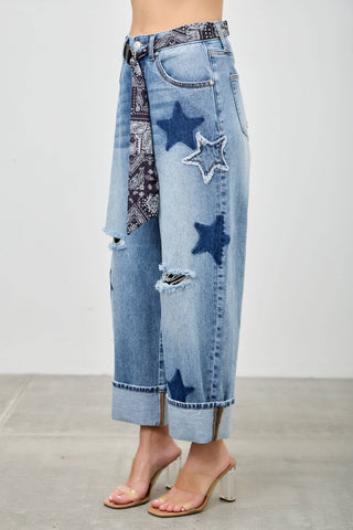 Star-Struck High Rise Cuffed Love Curve Barrel Jeans
