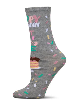 Happy Birthday Cake Time Greeting Card Socks