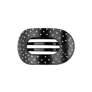 Teleties Black Polka Dot Party Medium Flat Round Hair Clip
