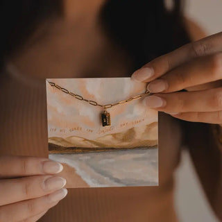 "By Grace" Mini Tag Necklace - Ephesians 2:8-9