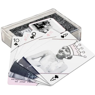 Trash Talk Playing Cards is a deck of playing cards with artistic designs and text 