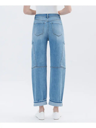 Super High Rise Utility Barrel Leg Jeans by Vervet