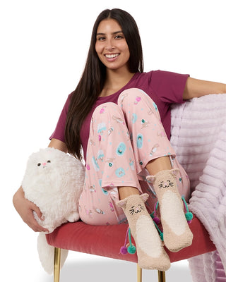Cat Embellished Plush Crew Socks