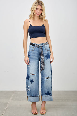 Star-Struck High Rise Cuffed Love Curve Barrel Jeans