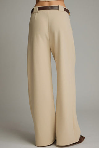 Wide Leg Pants w/ Pleat Detail - 2 Colors!