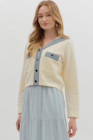 Sailor Collar Crop Top/Jacket