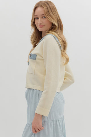 Sailor Collar Crop Top/Jacket