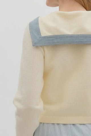 Sailor Collar Crop Top/Jacket