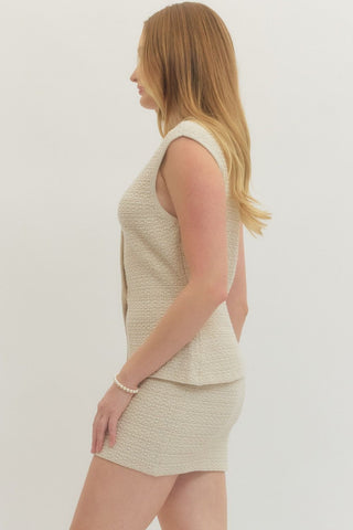Textured Sleeveless Vest - Has Matching Skirt Available!