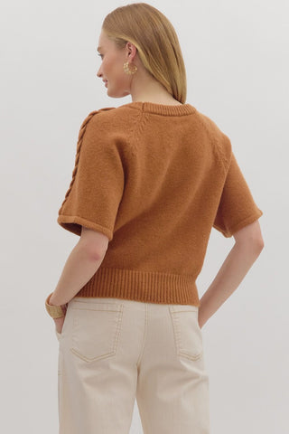 Raglan Sleeve Sweater w/ Braid Detail