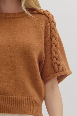 Raglan Sleeve Sweater w/ Braid Detail