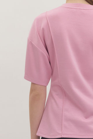 Seam Detail Short Sleeve Top - 3 Colors!
