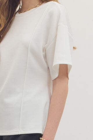Seam Detail Short Sleeve Top - 3 Colors!