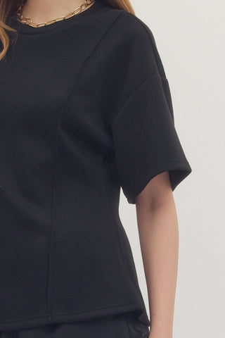 Seam Detail Short Sleeve Top - 3 Colors!