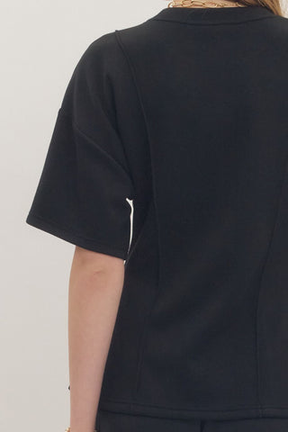 Seam Detail Short Sleeve Top - 3 Colors!