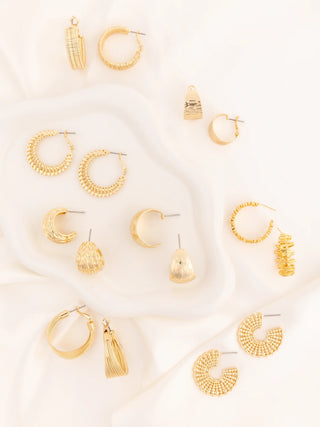 Colbie Textured Hoop Earrings