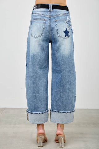 Star-Struck High Rise Cuffed Love Curve Barrel Jeans