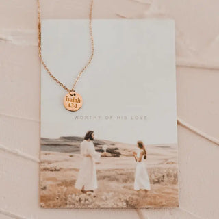 "Worthy" Disc Necklace - Isaiah 43:1