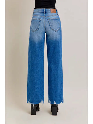 Hidden Jeans Medium Dark Distressed Stretch Dad Jean