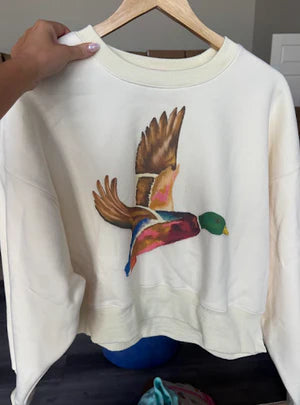 Flying Mallard Crop Sweatshirt