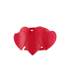 Teleties Red Heart to Heart Large Flat Hair Clip is a red heart-shaped hair clip