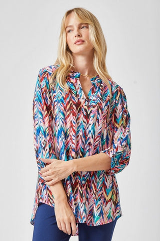 Lizzy Wrinkle Free 3/4 Multi-Color Top