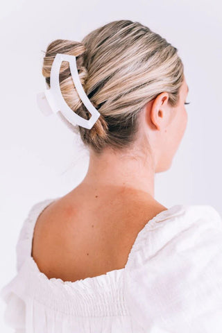 TELETIES Open Coconut White Large Hair Clip - Large