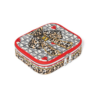 Brighton Wild Love Jewelry Case is a small rectangular jewelry case with leopard print design 