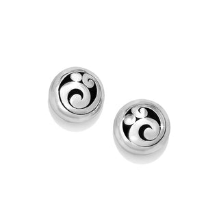 Brighton Contempo Post Earrings is a pair of silver earrings with spiral filigree design