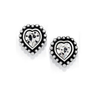 Brighton Shimmer Heart Mini Post Earrings - Silver