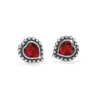 Brighton Shimmer Heart Mini Post Earrings Red