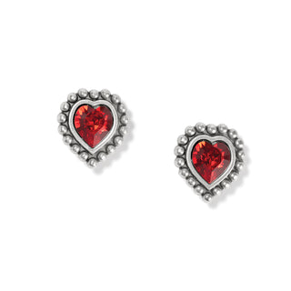 Brighton Shimmer Heart Mini Post Earrings Red