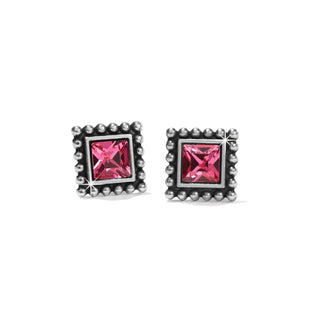 Brighton Sparkle Square Mini Post Earrings Pink