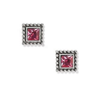 Brighton Sparkle Square Mini Post Earrings Pink