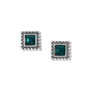 Brighton Sparkle Square Mini Post Earrings Green