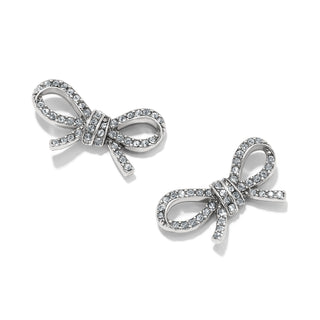 Brighton Illumina Bow-shaped earrings with crystal details on a white background