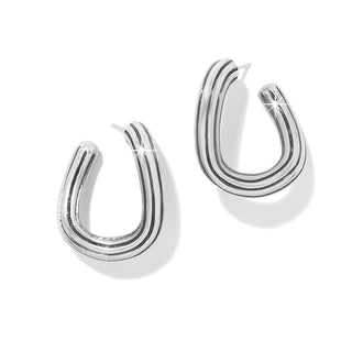 Brighton Ferrara Eterna Post Earrings is a pair of silver hoop earrings 