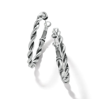 Brighton Interlok Twist Oval Leverback Hoop Earrings