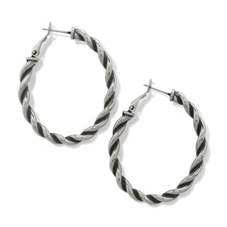 Brighton Interlok Twist Oval Leverback Hoop Earrings