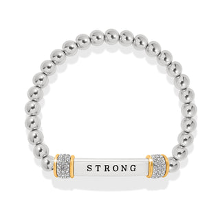 Brighton Meridian "Strong" Two Tone Stretch Bracelet