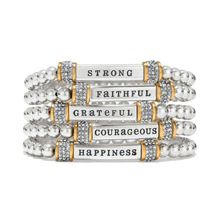 Brighton Meridian "Strong" Two Tone Stretch Bracelet