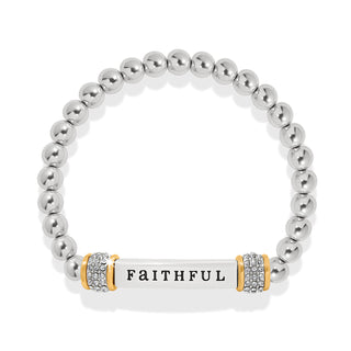 Brighton Meridian "Faithful" Two Tone Stretch Bracelet