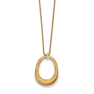 Brighton Meridian Geo Open Ring Pendant Necklace is a gold necklace with a unique gold pendant with crystal accents 