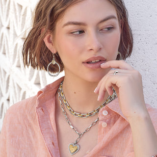 Brighton Mosaic Two Tone Links Necklace