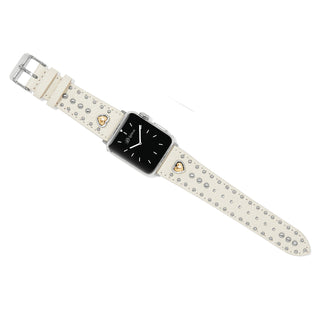 Brighton Smartwatch band with a decorative white strap featuring small embellishments on a white background