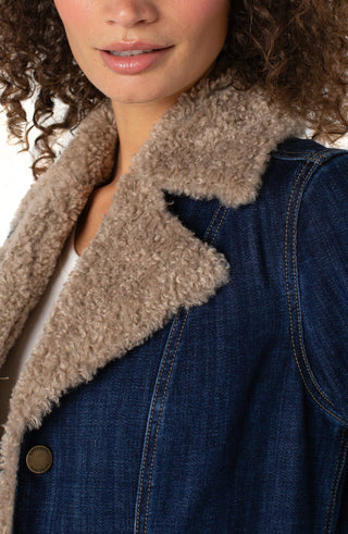 Sherpa Trimmed Notch Collar Jacket by Liverpool