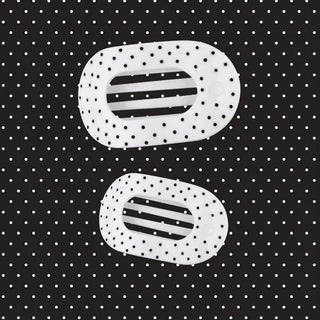 Teleties White Polka Dot Party Medium Flat Round Hair Clip